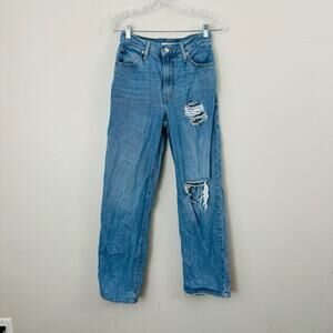 Levi’s Blue Denim Distressed ‘94 Baggy Jeans Women’s Size 25